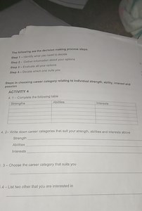 The following are the decision making process steps.Step 1 - ... | Filo