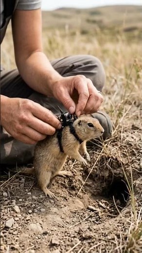 "Cutest Ground Squirrel Adventure with Mini Camera! 😍" #wildlife #animaladventure #pov #microcamera