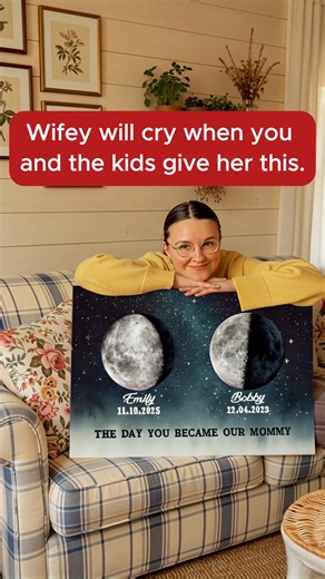 🥰Surprise her this Christmas with a custom canvas showing the moon on the night her child was born. A gift that brings tears, not just smiles. | Prime Choice