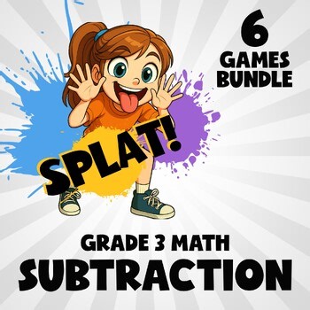 6 SPLAT Math Games - Subtraction - Grade 3 No Prep Review