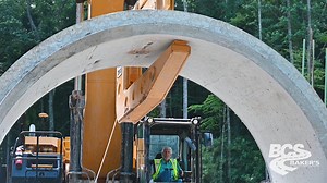 Installing a 120" concrete pipe 60' under highway 321 #construction #excavation #bluecollar | Baker's Construction Services