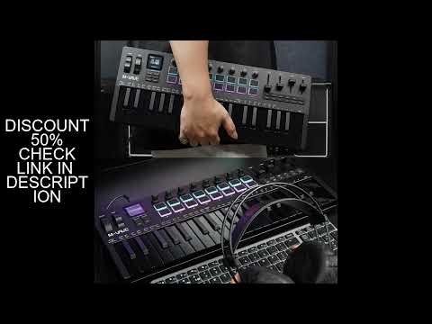M-VAVE SMK-37 PRO 37-Key MIDI Controller Black With 16 RGB Pads 8 Knobs Built-in Synthesizer Portabl