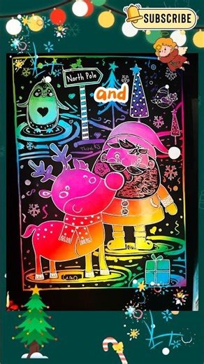 Scratch Art Christmas 🎄 | Magical Color Surprise #christmasshorts #scratchart