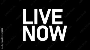 Live Now Kinetic Warp Text Animation. 4K footage motion video