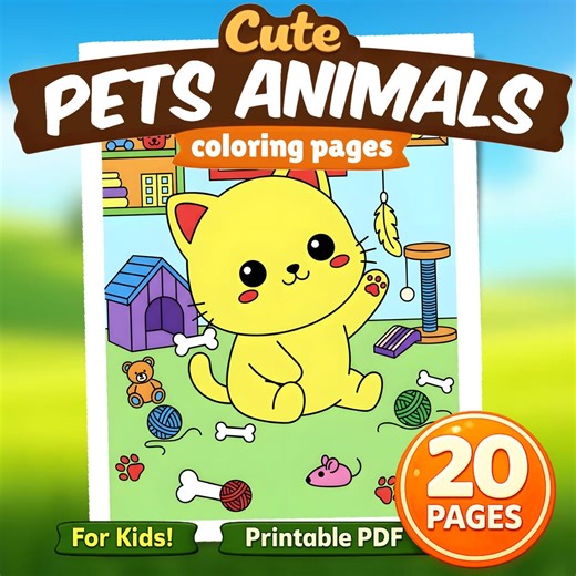 Chibi Pets Coloring Pages Printable PDF for Kids Toddler Learning Activity - Etsy