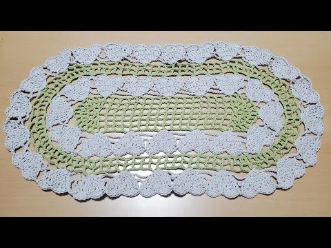 TUTORIAL CROCHET TABLE RUNNER WITH HEART PATTERN FOR BEGINNERS