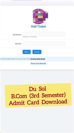 How to download du sol admit card (dec-2025) #dusol #admitcard #hallticket #bcom #ug