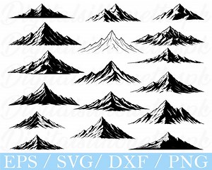 Mountains Svg, Mountain Silhouette, Dxf, Png - Etsy