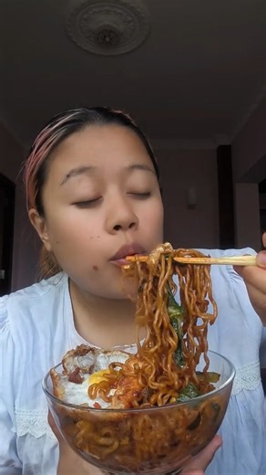 Mukbang Pari on Instagram: "Tried Chapaghette Current & 2PM Ramen Together… CRAZY Combo 🔥🍝 #mukbangpari #Mukbang #KoreanRamen #InstantNoodles #RamenLovers #NoodleMukbang #2PMRamen #Chapaghetti #BlackBeanNoodles #SpicyRamen"