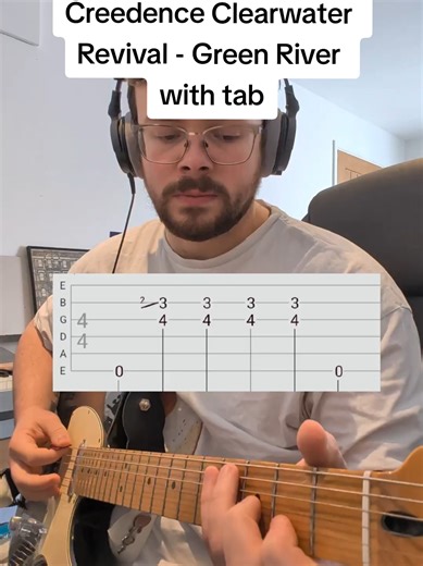 I love this riff, CCR have some really catchy riffs #creedenceclearwaterrevival #johnfogerty #60srock #guitartab #tabs