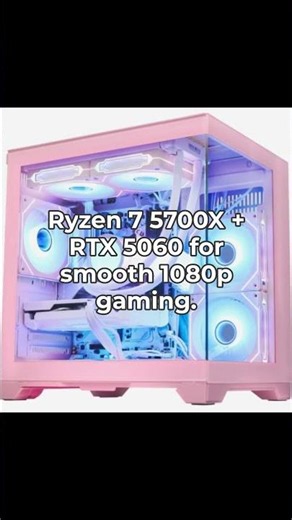 HELLOLAND Pink Gaming PC: Ryzen 7 + RTX 5060 🔥 #Shorts