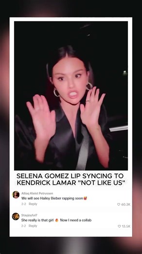 SELENA GOMEZ LIP SYNCING TO KENDRICK LAMAR "NOT LIKE US" #rap #hiphop #selenagomez #kendricklamar