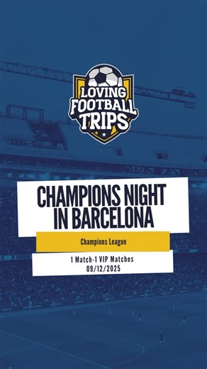 Loving Football Trips | VIP Football Experience on Instagram: "Do you want to live a VIP experience in Barcelona and attend the match FC Barcelona vs Eintracht Frankfurt in the VIP hospitality area of the stadium with official tickets? ⚽✨ We offer two options: ⭐ Full VIP Package (Hotel + Official Match Ticket) 🏨🎟️ or ⭐ Official VIP Match Ticket Only 🎫 with VIP hospitality, catering & drinks included 🍴🥂 before, during, and after the match! 🚨 Very limited spots available! If you’re intereste