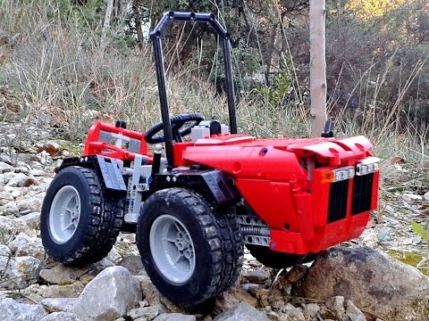 LEGO Technic - Crossing with RC Articulated Tractor