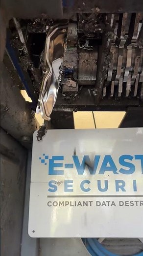 Computer Hard Drive Shredding Close Up