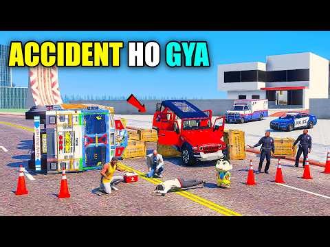 Franklin & Shinchan Ki TATA Truck Ka Accident Hua THAR ROXX Car Ke Sath in Indian Bike Driving 3D