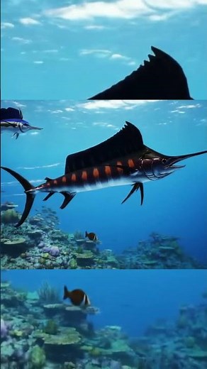 Black Marlin 🦈 Vs. Sailfish 🐠 : Battle under the Ocean 🌊 #swimfight #sailfish #blackmarlin #animals