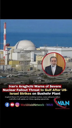 #breakingnews Seyed Abbas Araghchi has warned of heightened nuclear risks