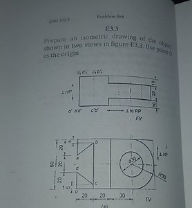 Question: Prepare an isometric drawing of the object shown in t... | Filo