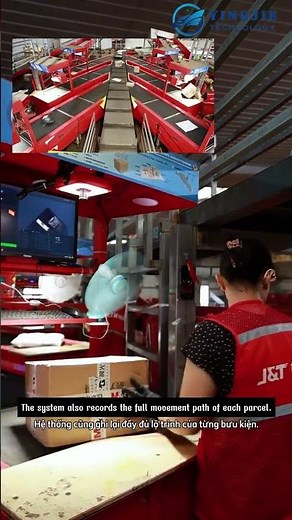 J&T Express Hub High-Speed Looping Sorter Handling 180,000 Parcels Daily