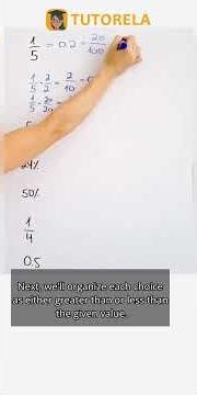 Sort Fractions & Decimals: Compare with 1/5 #Math #Percentage #Estimation