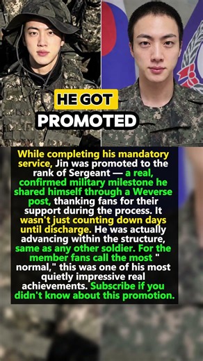 What Rank Jin Actually Reached During His Military Service #BTS #BTSShorts #KPOP #BTSARMY