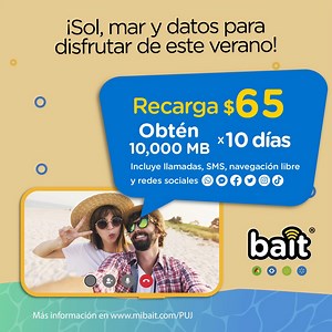 ¡Todas nuestras recargas tienen beneficios! 🤩 Te presentamos la de $65 ​ Recarga aquí 👉 https://bit.ly/3ox9q7R | Bait
