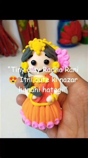 Cute Clay Radha Rani 💛 | Handmade Mini Radha Idol |#shortsviral #art #shorts #trending