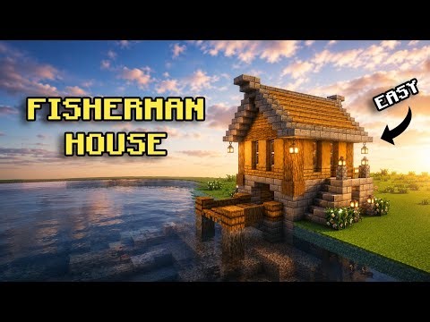 Minecraft Fisherman House — Simple & Beautiful Build | Tutorial🏠🎣