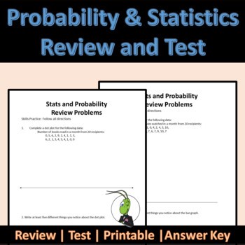 Statistics and Probability Review and Test PreAlgebra