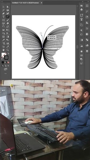 Make a Butterfly in Adobe illustrator 2026 #shorts #trending