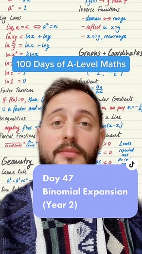 Day 47 Binomial Expansion Year 2 #maths #alevels #alevelmaths #alevelmathshelp #mathsalevel #exams #mathsrevision #teacher #teachersoftiktok