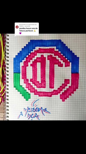 Dibujo en Pixel Art del Toluca FC