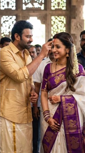 Prabhas💞Trisha Krishnan Marriage Couples😘|Chinni Gundelo Song#prabhas #trisha #wedding #love #shorts