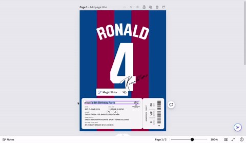 FC Barcelona Birthday Invitation | Soccer Theme, Canva Template (digital) - Etsy
