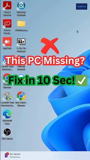 This PC Icon Missing on Desktop? Fix Desktop Icon Settings Windows 10 / 11 #hdamstech #shorts