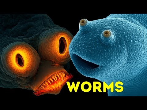 Worms Under Electron Microscope HD