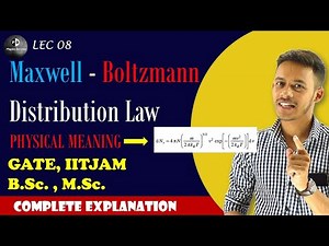 (LEC-08) Maxwell - Boltzmann distribution law | IITJAM || B.Sc. | M.Sc. |