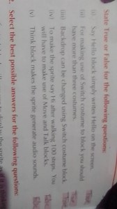 State True or False for the following questions:(i) Say Hello ... | Filo