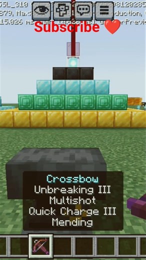 How to make a crossbow powerful in minecraft please subscribe ❤️