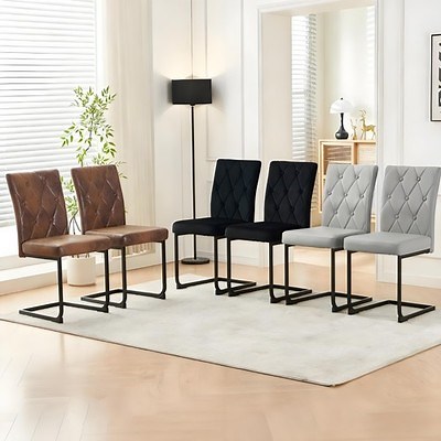 Set of 2/4 Dining Chairs Modern Wider Back Strong Frame Home Office Cafe | eBay