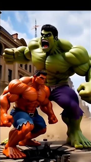 Green Hulk vs Red Hulk 💥 सबसे खतरनाक Hulk फाइट 😱 #ai #aivideo #hulk #greenhulkvsredhulk #superhero