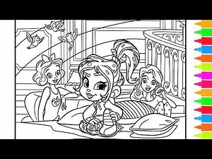 Coloring Wreck It Ralph - Vanellope meets Rapunzel and Snow White | Disney Coloring Pages