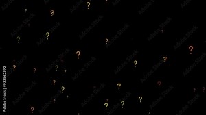 Question mark and confusion icon animation, Question mark glowing neon fly moving animation. reason sign, exclamation, asking mark,