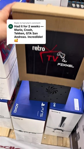 Replying to @harrylas Retro tv 👾🕹️ pixel has more than 50 consoles and 70.000 retro games ! 🎮 #retrogaming #gameconsoles #retroconsole #retrogamer #consolegaming