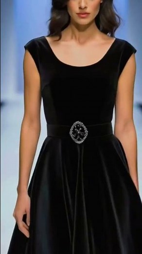 Black Velvet Glam| Velvet Knee length Dress|