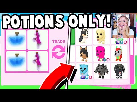 Trading from POTIONS to EVERY DOG in Adopt Me! (CHALLENGE)