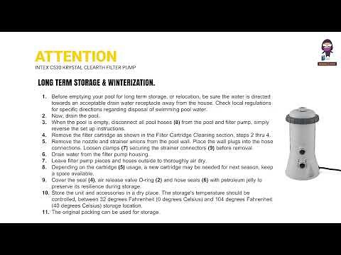 INTEX C530 Krystal ClearTH Filter Pump: Essential Safety Instructions and Setup Guide