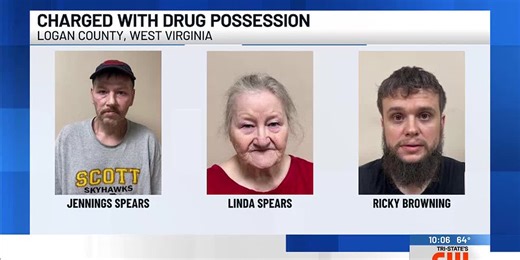 Three charged with drug possession in Logan County, W.Va.