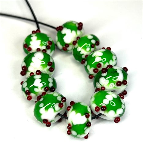Handmade Christmas Lamp Work Glass Beads - Etsy